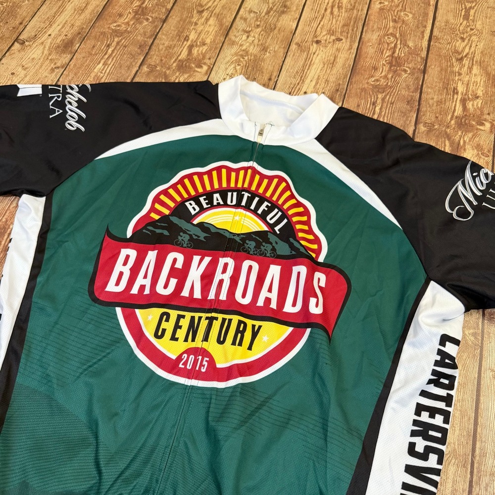 Peak 1 Sports Backroads Century Cycling Jersey Mens XL Green Michelob Ultra